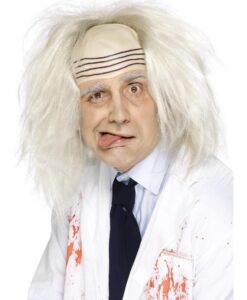 Mad Scientist Wig – Grey with Bald Top Fancy Dress Wig