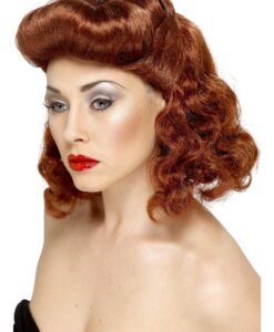 Pin-Up Girl Wig – Auburn with Loose Curls (1940s Style)