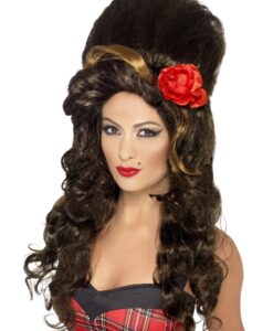 Rehab Wig – Brown, Large Beehive Fancy Dress Wig  90s Amy Winehouse–Style