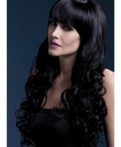 Fever Isabelle Wig – Long Soft Curls with Fringe , Black