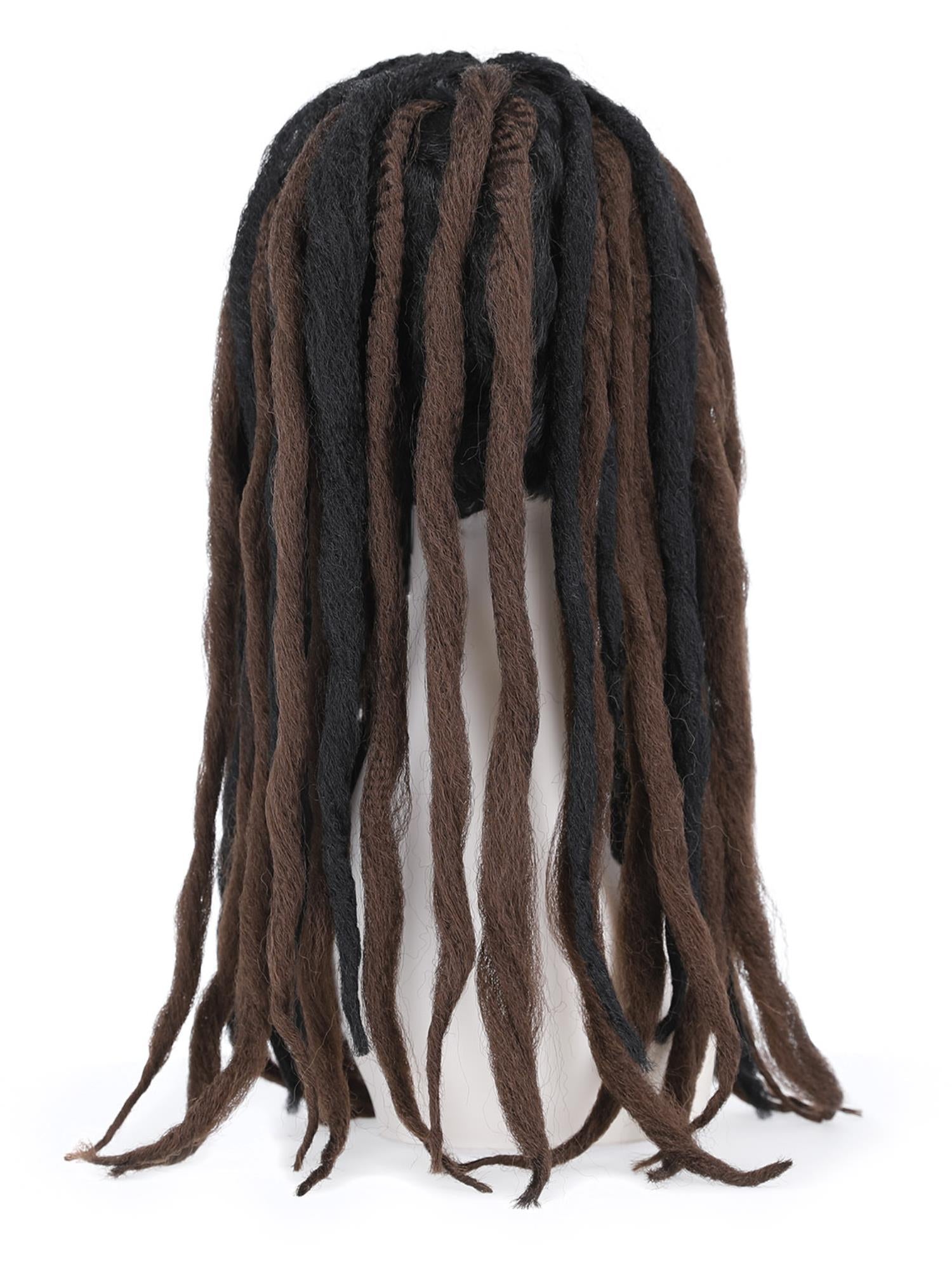 Deluxe Voodoo Dreadlock Wig – Brown & Black Fancy Dress Wig - Image 3
