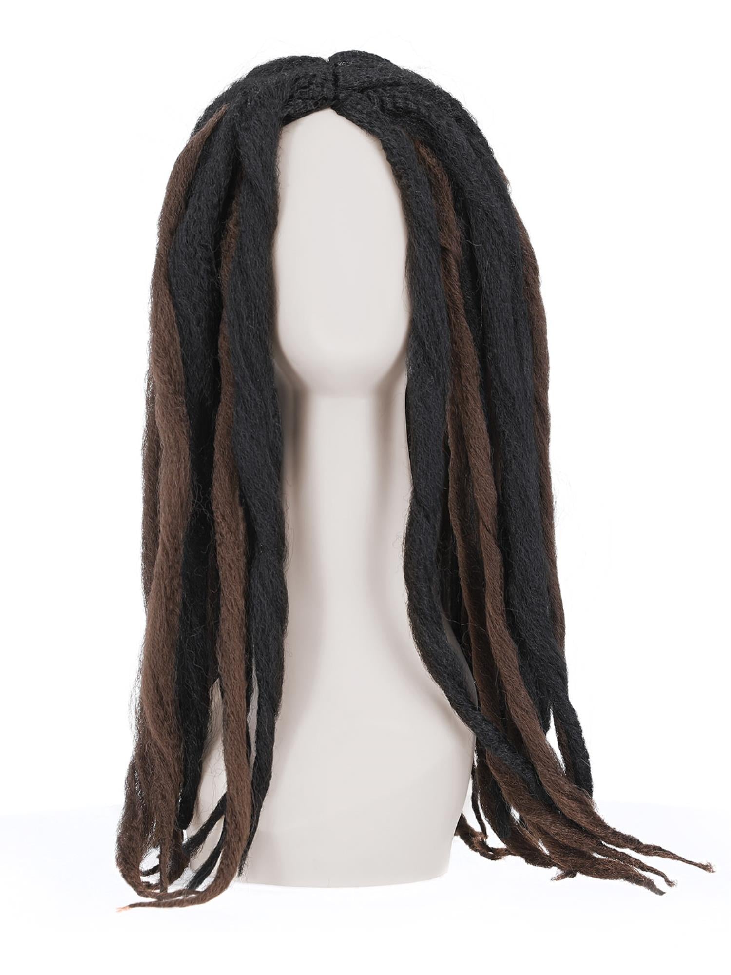 Deluxe Voodoo Dreadlock Wig – Brown & Black Fancy Dress Wig - Image 2
