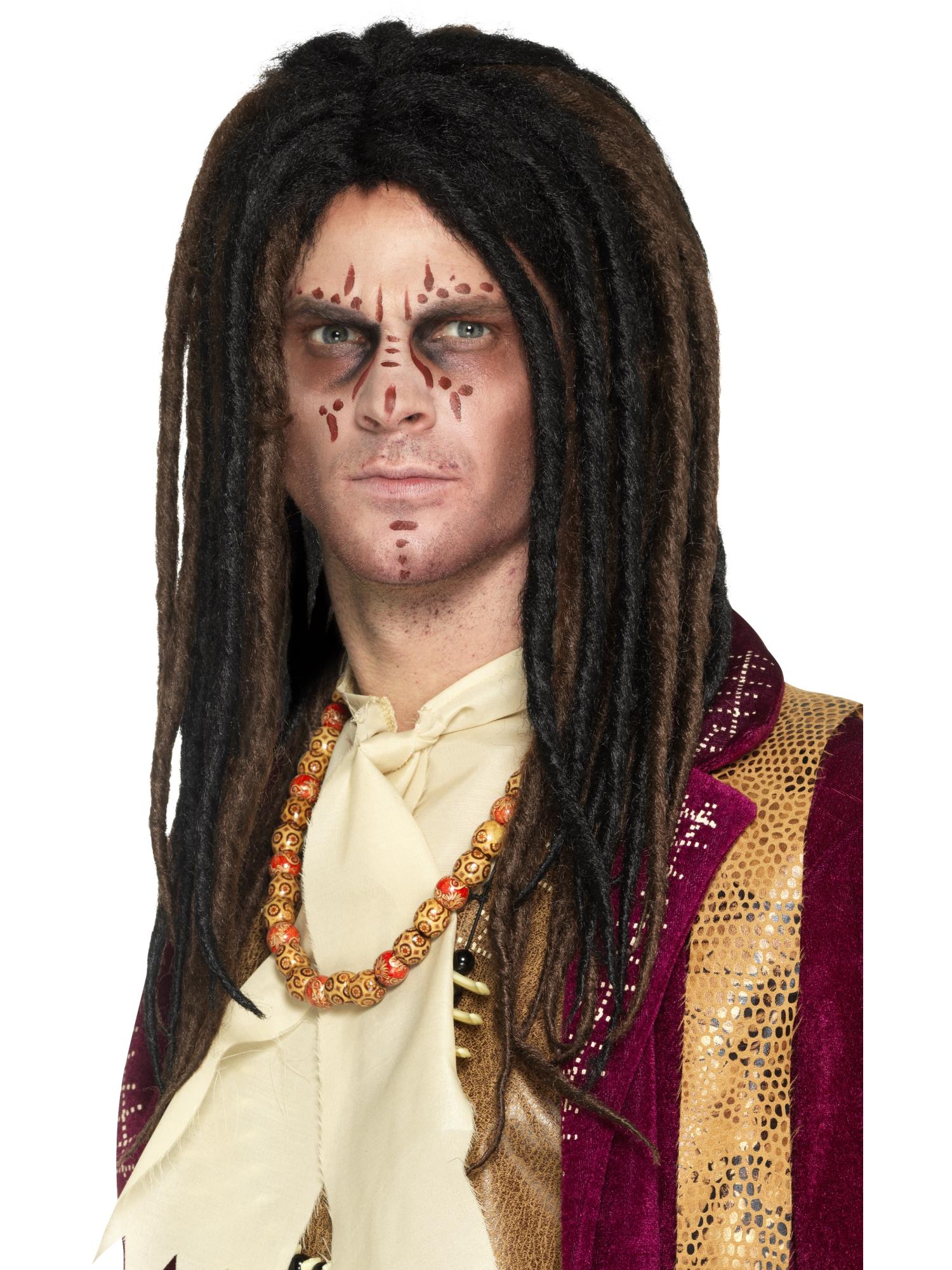 Deluxe Voodoo Dreadlock Wig – Brown & Black Fancy Dress Wig