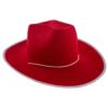 Red Cowboy / Cowgirl Hat with White Trim