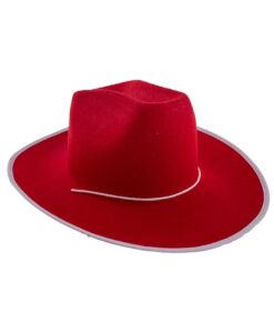 Red Cowboy / Cowgirl Hat with White Trim