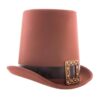 Brown “Stovepipe” Top Hat with Buckle