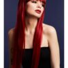 Fever Jessica Wig – Long Straight with Fringe  66cm / 26in | Deluxe Quality | Ruby Red