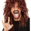 “Rocker” Wig – Brown (Crimped 80s Rock Style)