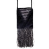 20s Style Fringed Handbag – Black