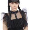 Adult Gothic School Girl Wig – Plaits & Fringe Fancy Dress Wig