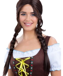 Bavarian Maid Braided Wig – Brown Fancy Dress Wig