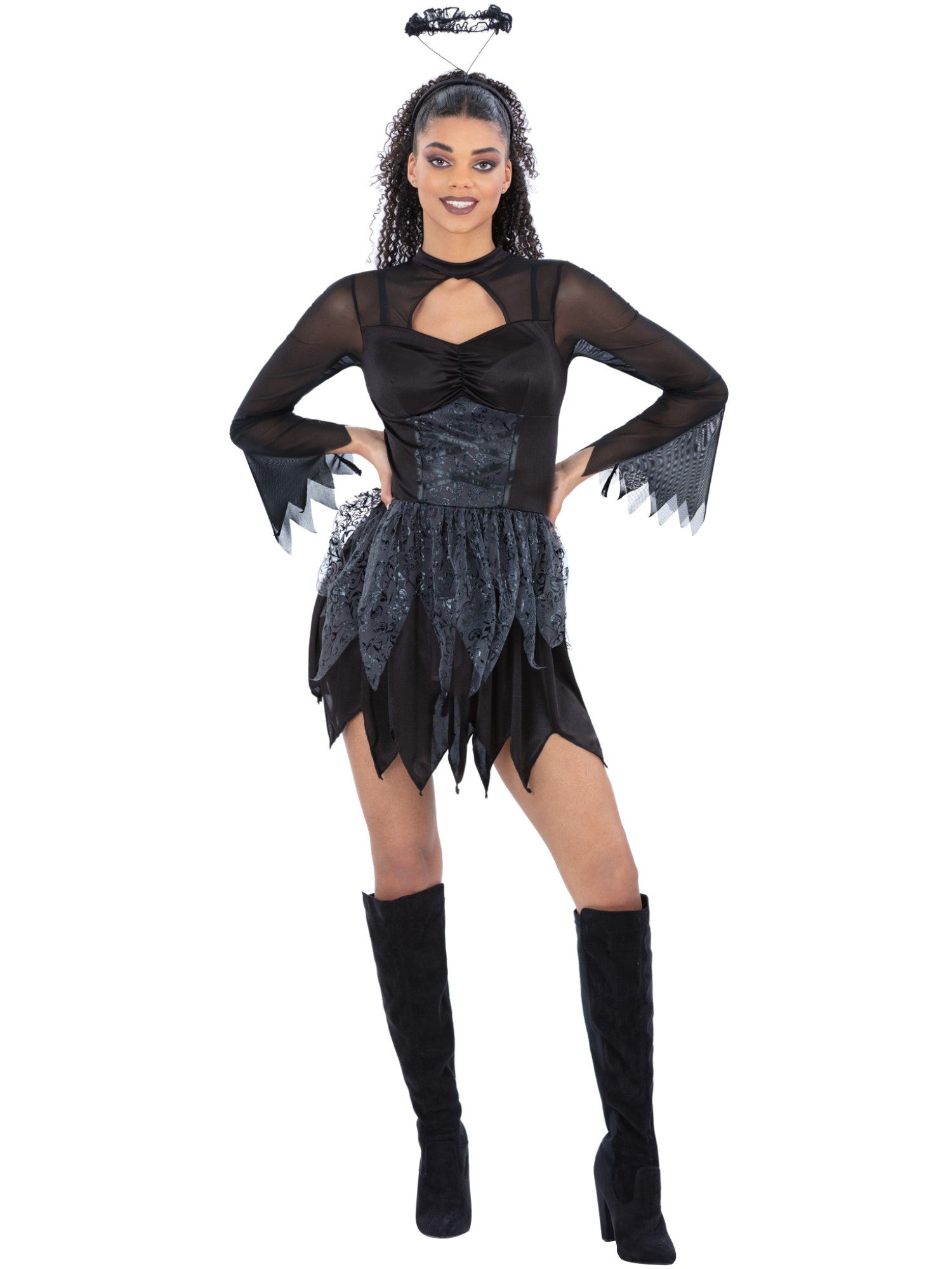 Fallen Dark Angel Costume – Dress, Wings & Halo