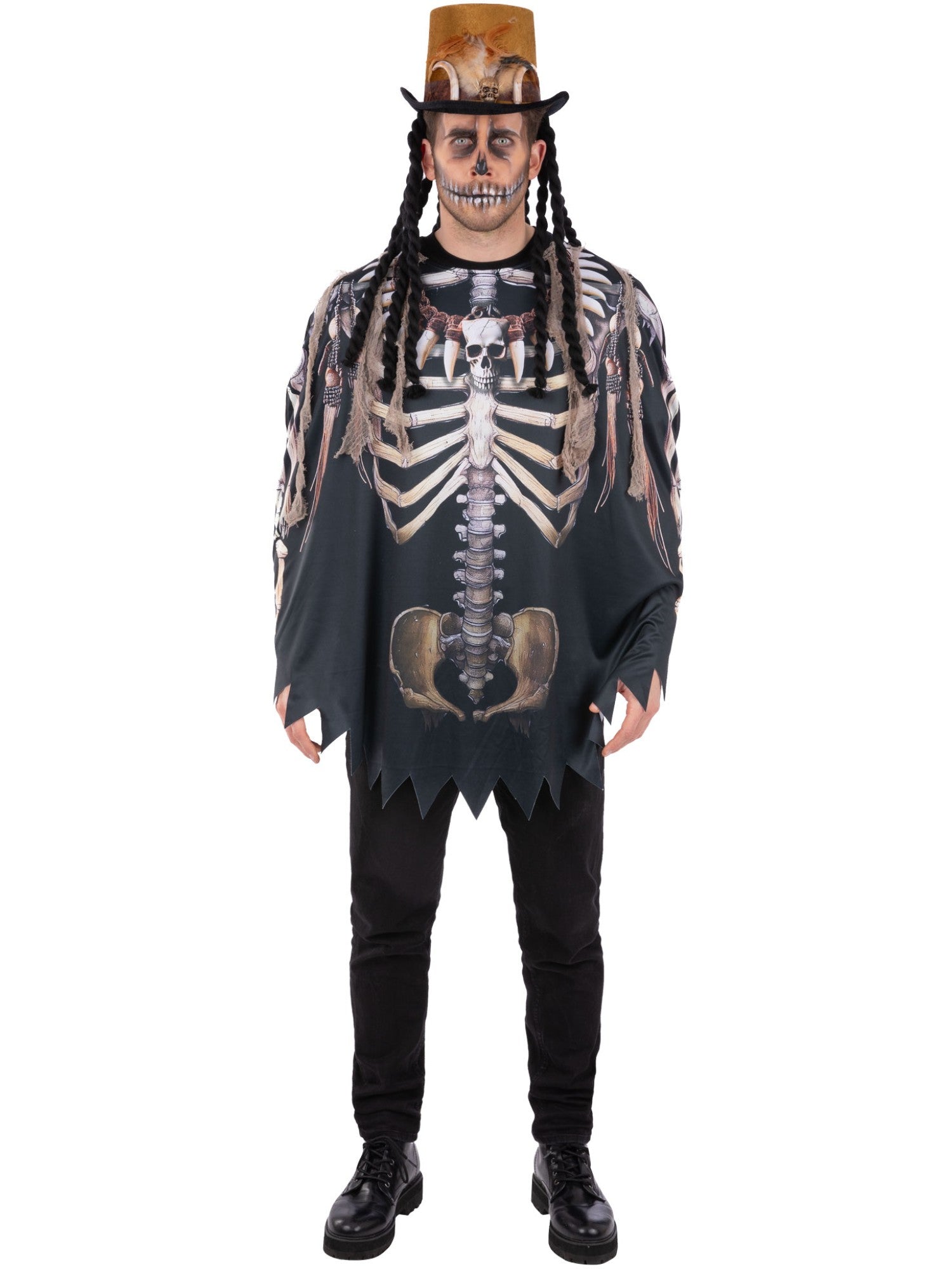 Voodoo Witch Doctor Costume – Poncho (Adult, One Size, Unisex)