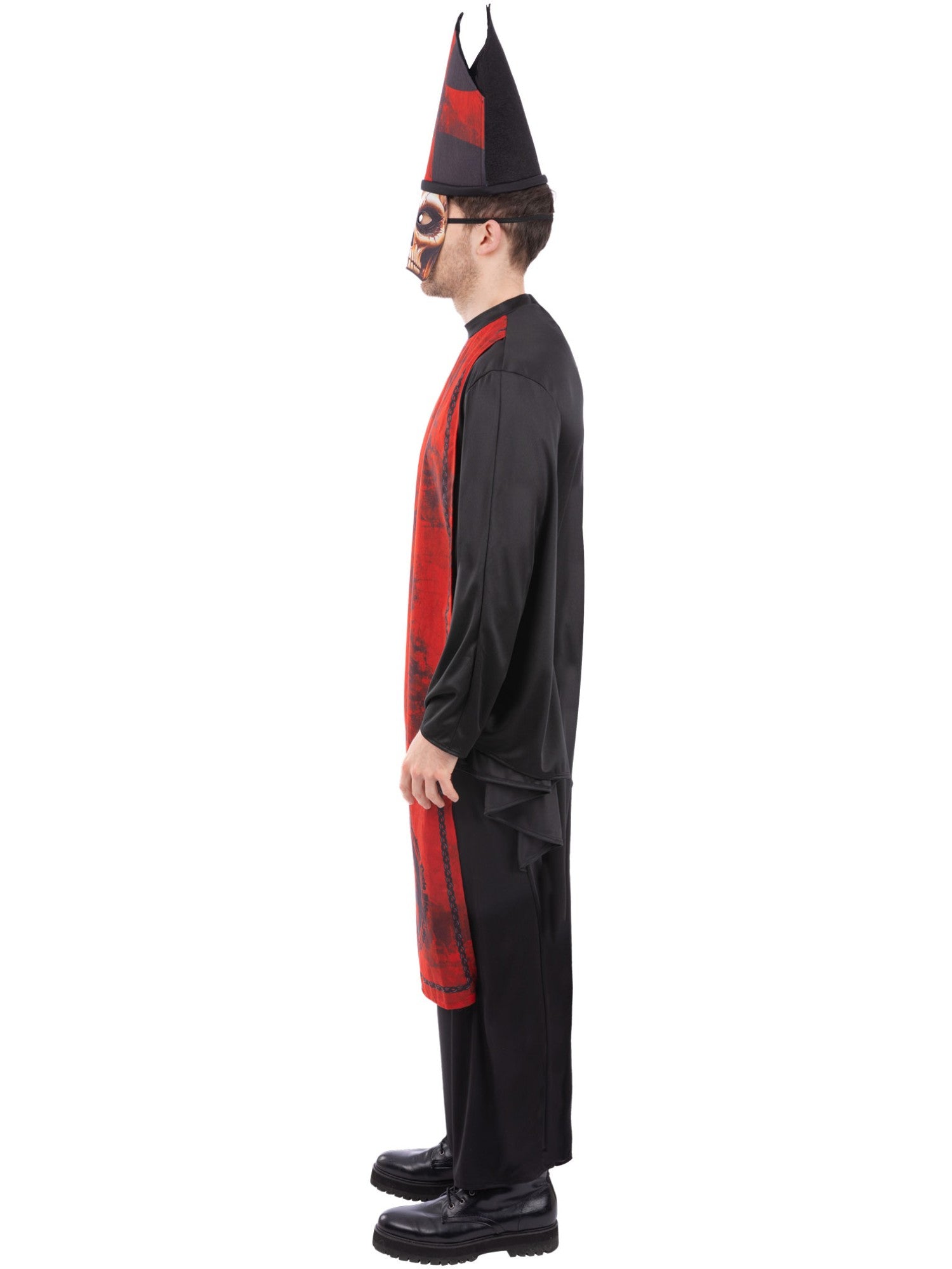 Cardinal Sin Costume – Robe & Hat with Attached Mask - Image 3