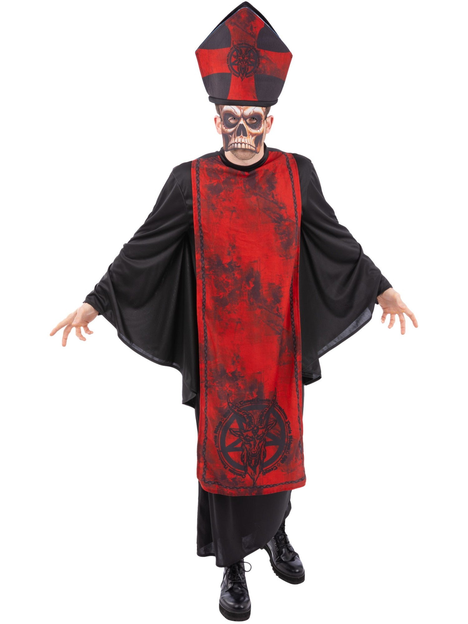 Cardinal Sin Costume – Robe & Hat with Attached Mask