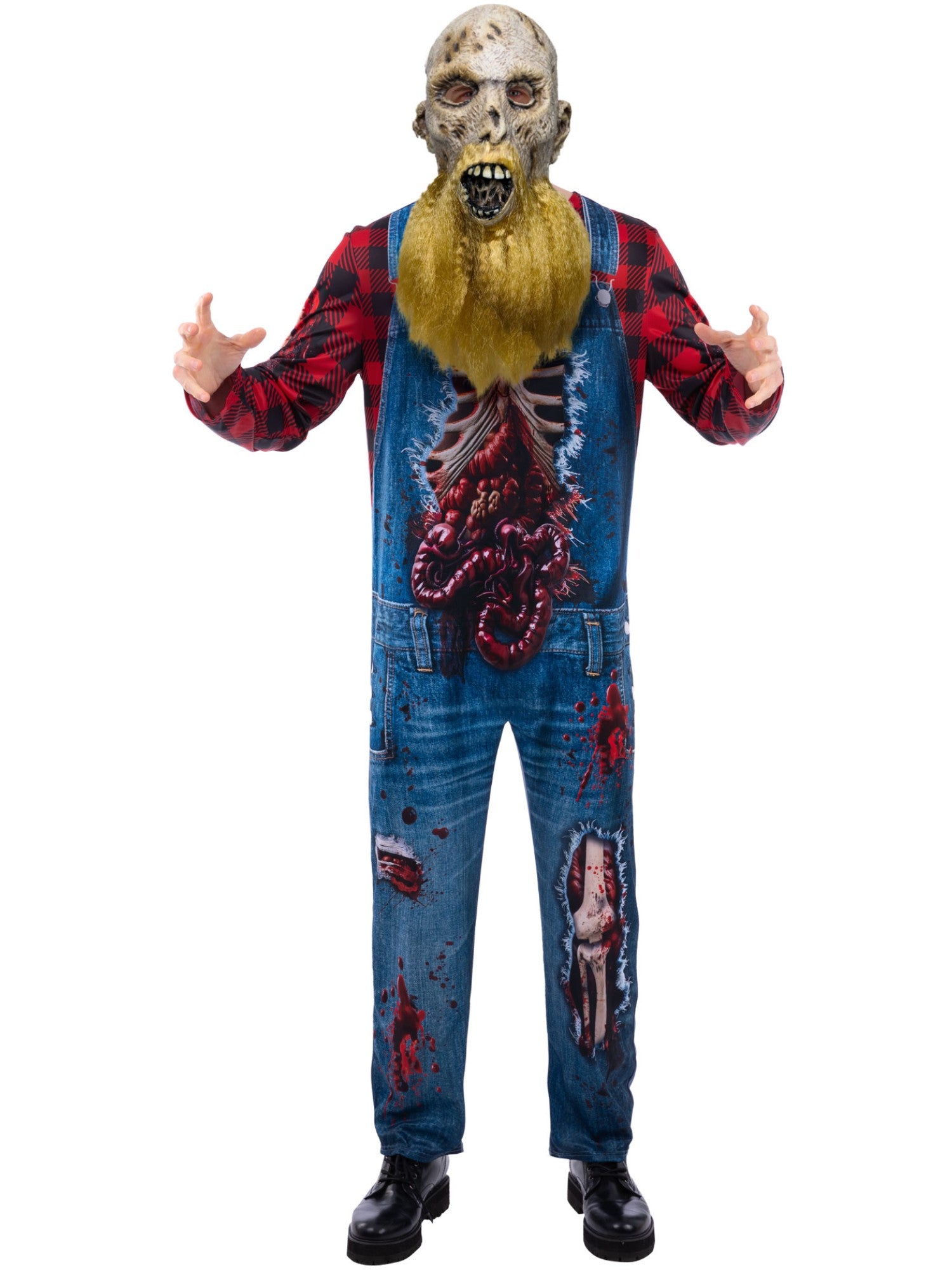Hillbilly Zombie Costume – Jumpsuit & Mask - Image 2