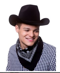 Western Cowboy Bandana – Black (Unisex)