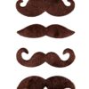 Set of 4 Self-Adhesive Moustaches - Brown