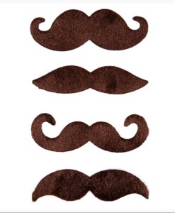 Set of 4 Self-Adhesive Moustaches - Brown