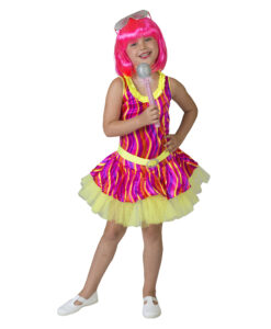 Kids Neon 80s Party Dress with Belt