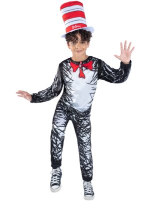 Dr Seuss Cat In The Hat Costume – Children’s Jumpsuit & Hat (Licensed)