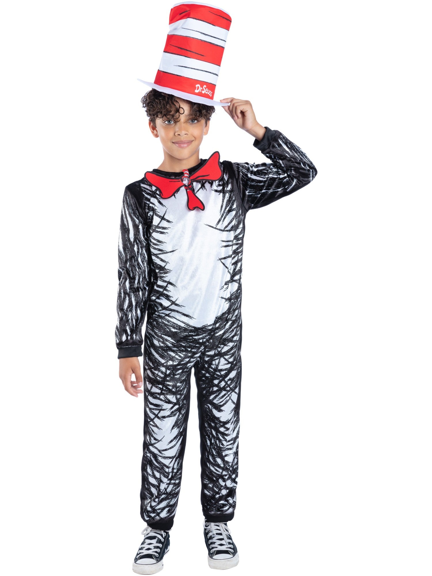 Dr Seuss Cat In The Hat Costume – Children’s Jumpsuit & Hat (Licensed) - Image 2