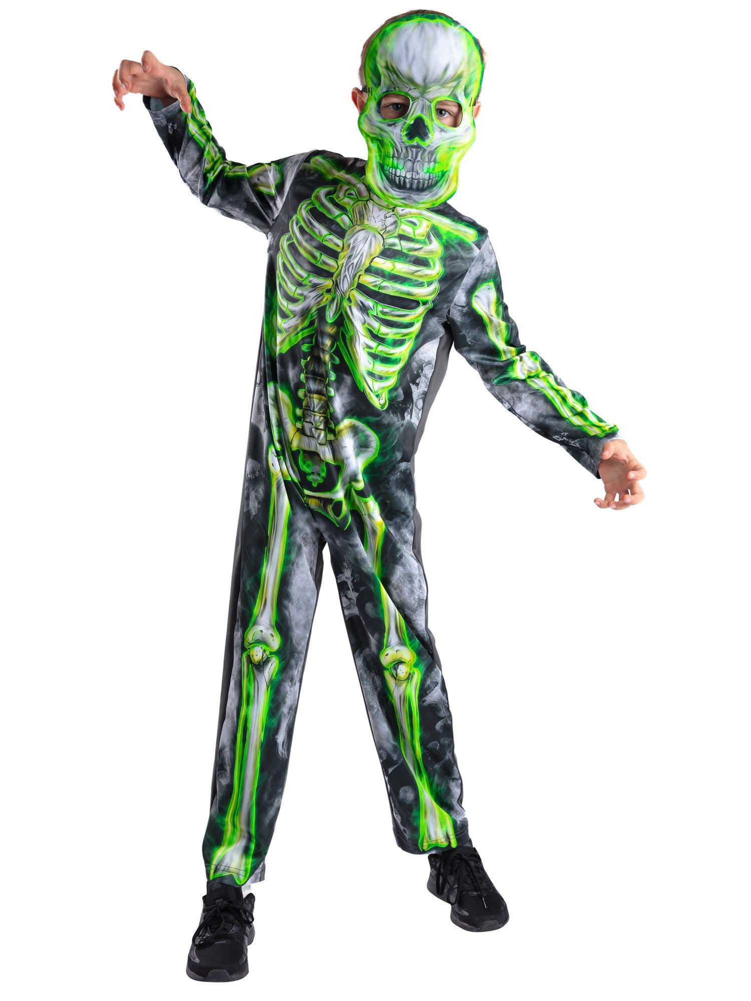 Glow Skeleton Costume – Glow in the Dark All-in-One & Mask
