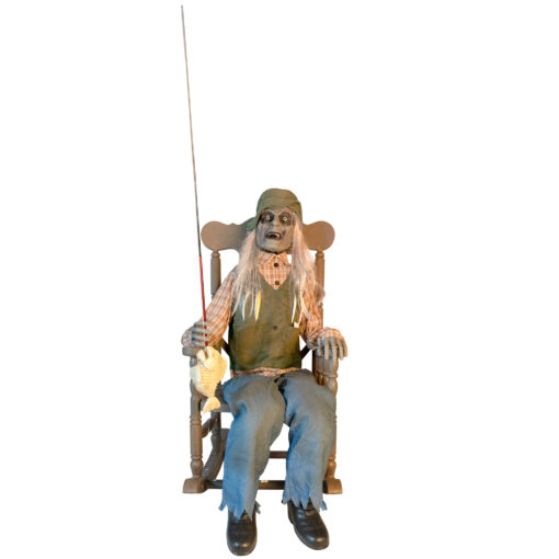 Animatronic Rocking Chair Fisherman in Rocking Chair Animatronic – 185cm Halloween Decoration ...