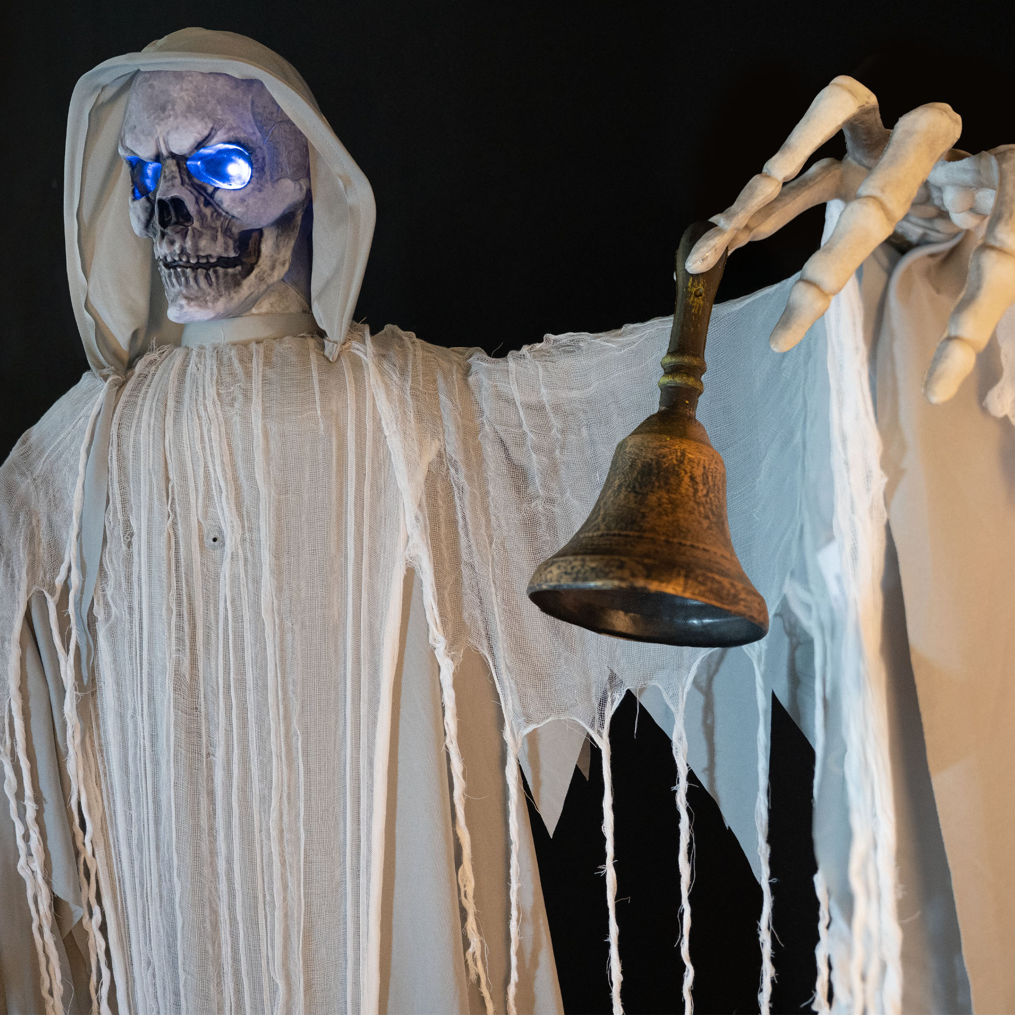 Bell-Ringer Reaper Skeleton Animatronic – 182cm Halloween Decoration - Image 2